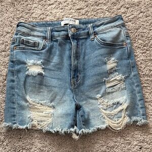 Women's Ripped Blue Jean Shorts